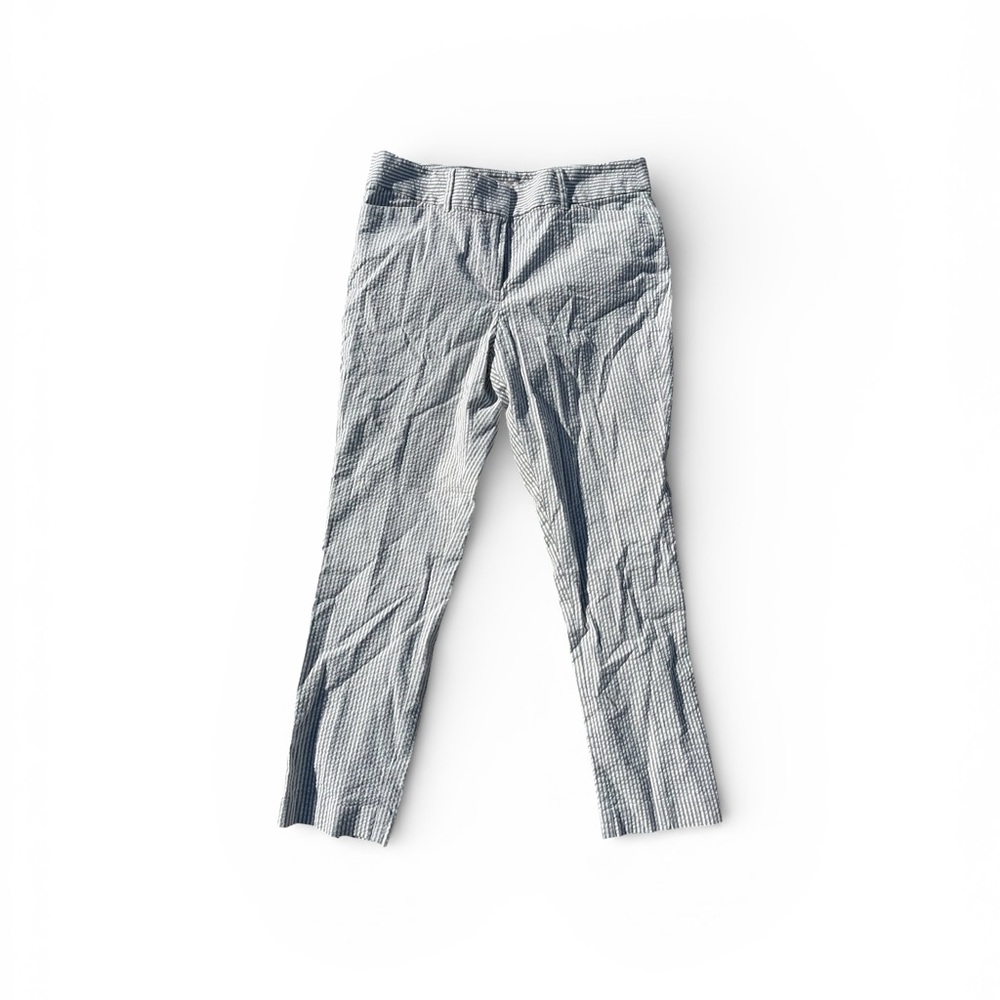 LOFT Woman’s Gray and White Striped Ankle pants size 10P